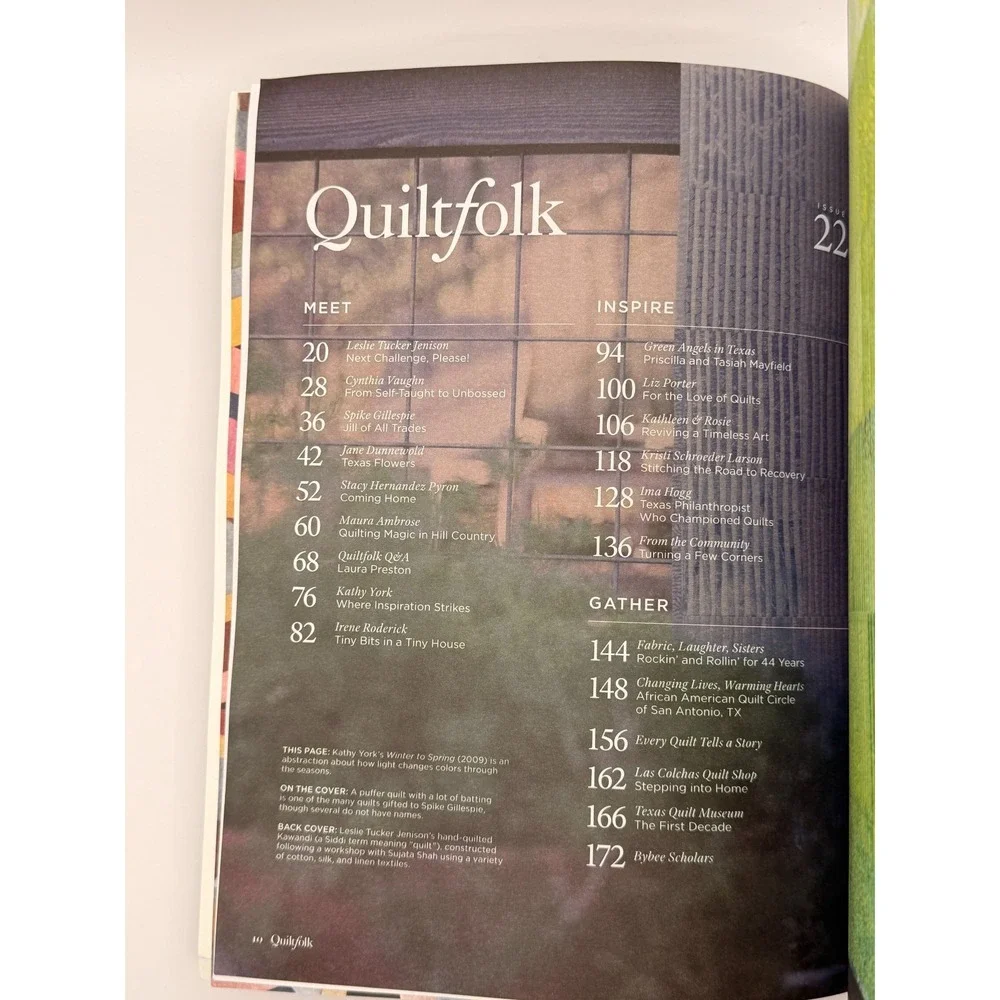 Quiltfolk Magazine Issues 08 Michigan & 22 Texas Hill Country Quilting Lot